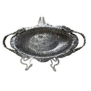 Vintage Hand Wrought Hammered Aluminum by Rodney Kent  404 Tulips 14 x 8 inches